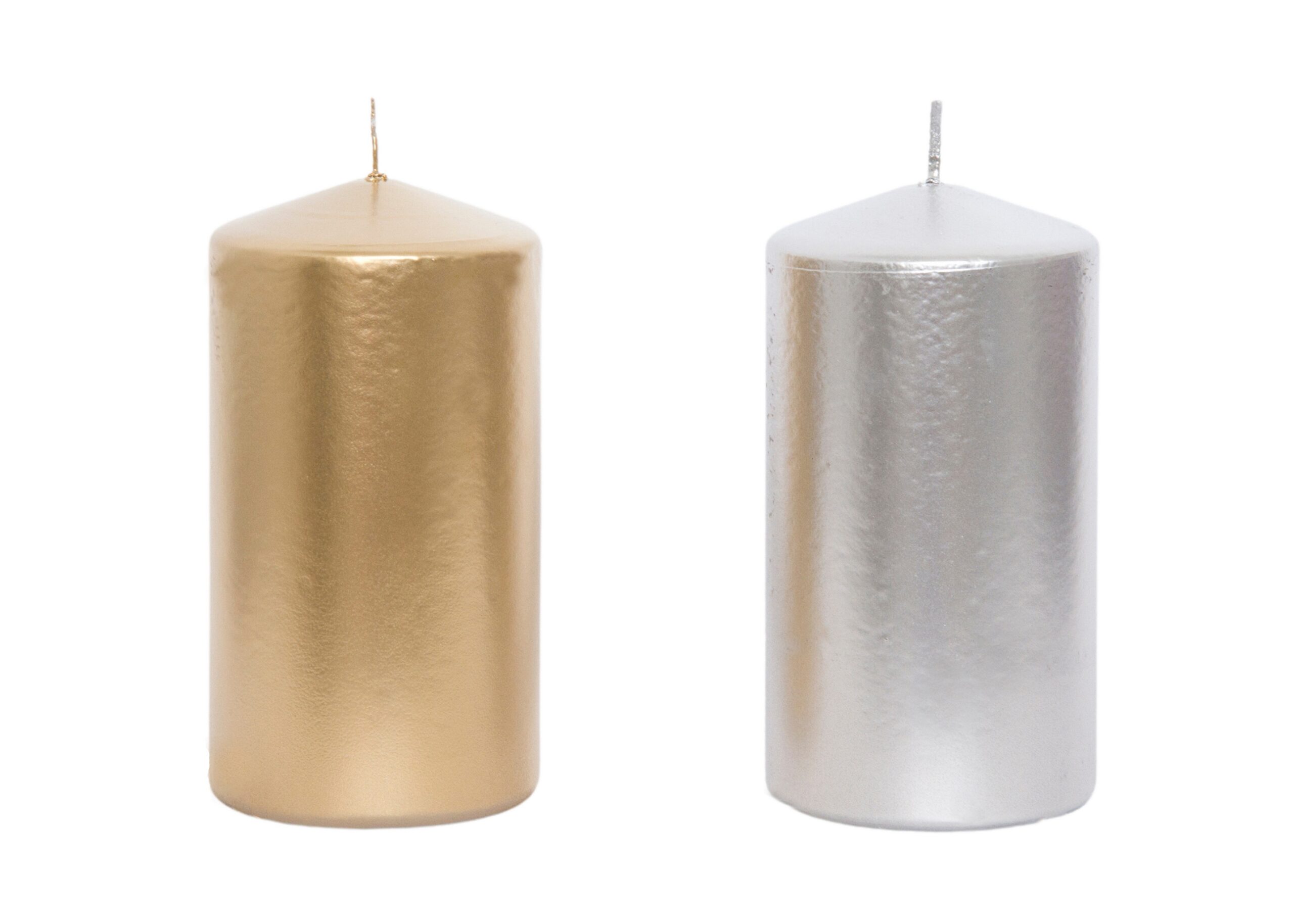 Stupna svijeća metalik zlatna ili srebrna