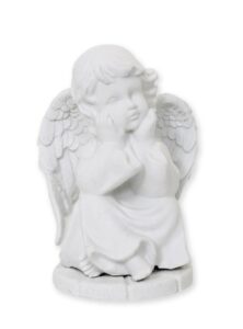 STATUA MP ANĐEO SJEDEĆI BIJELI MALI