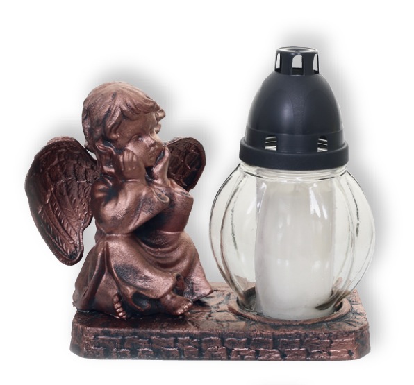 STATUA ANĐEO SJEDEĆI METALIK LAMPION620S