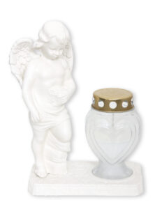 STATUA ANĐEO BIJELI LAMPION SRCE